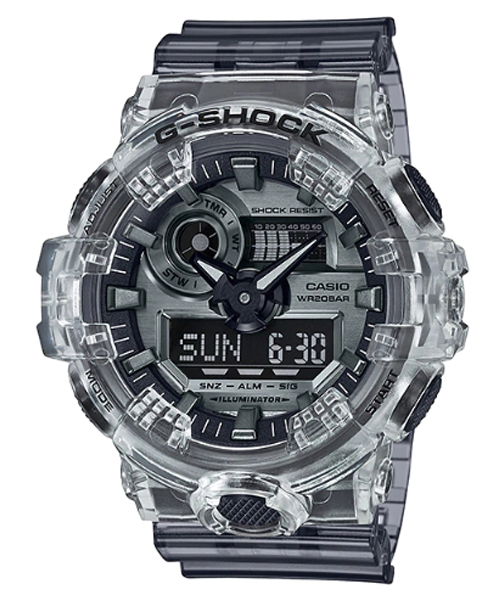 CASIO G-SHOCK นาฬิกาข้อมือ นาฬิกากันน้ำ นาฬิกาของแท้ ประกันศูนย์ CMG 1 ปี รุ่น GA-700SK-1A นาฬิกาสีใส