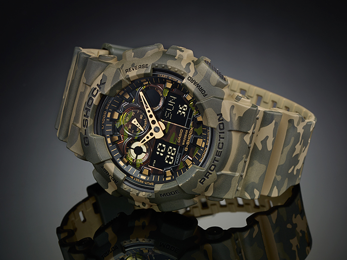 CASIO G-SHOCK นาฬิกาข้อมือ นาฬิกากันน้ำ นาฬิกาของแท้ ประกันศูนย์ CMG 1 ปี รุ่น GA-100CM-5A นาฬิกาสีน้้ำตาล