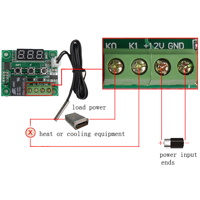 Digital Thermostat Module W1209 บอร์ดควบคุม เปิด/ปิด ตามอุณหภูมิ Temp Controller