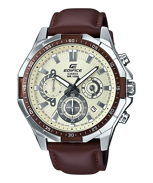 CASIO EDIFICE นาฬิกาข้อมือ นาฬิกากันน้ำ นาฬิกาของแท้ ประกันศูนย์ CMG 1 ปี รุ่น EFR-554L-7A นาฬิกาสีน้ำตาล