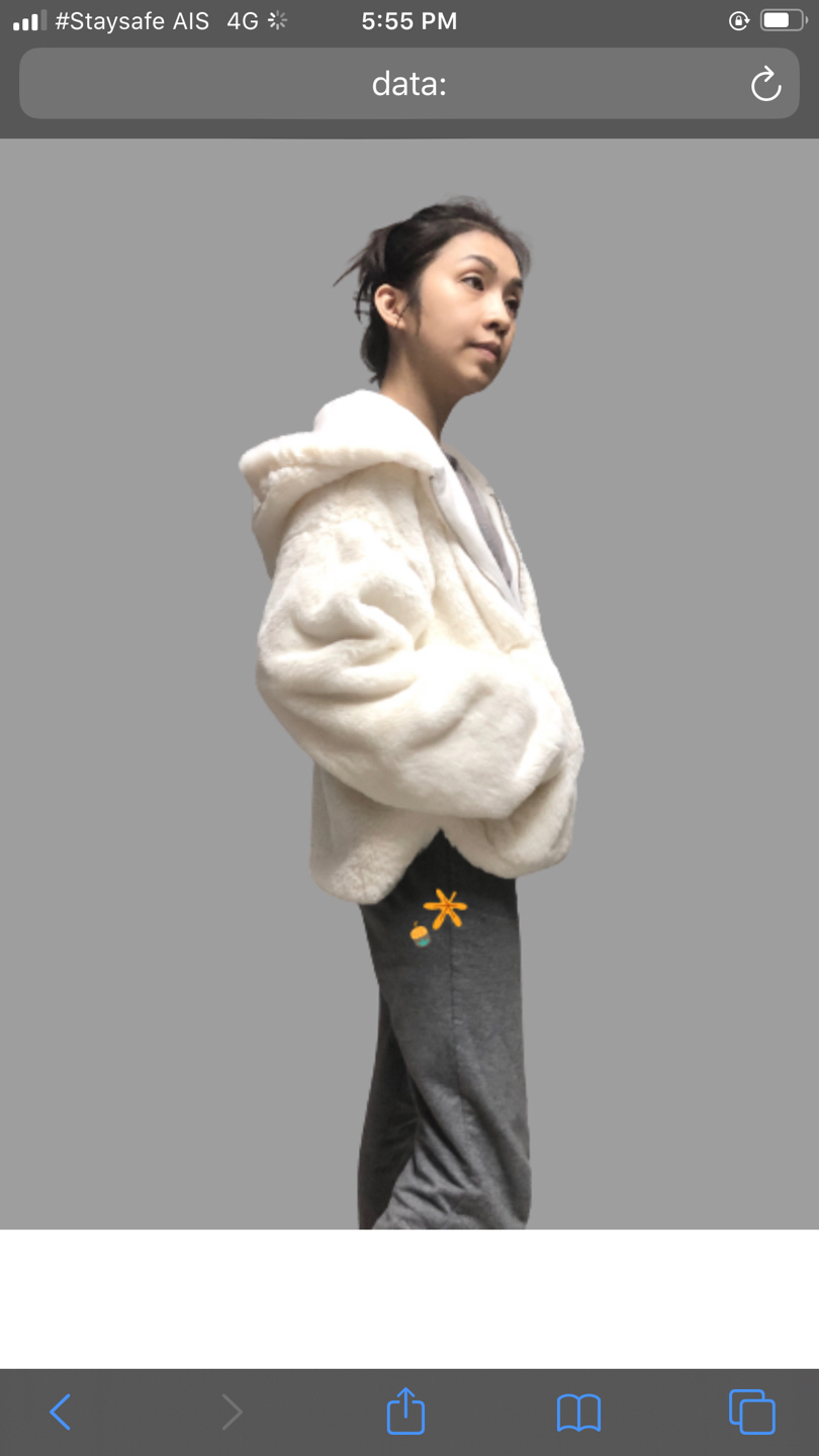 Forever21 เสื้อเฟอร์กันหนาว หมวกฮู้ด เสื้อขน แบรนด์ forever21 (FLUFFY COAT) ขาว