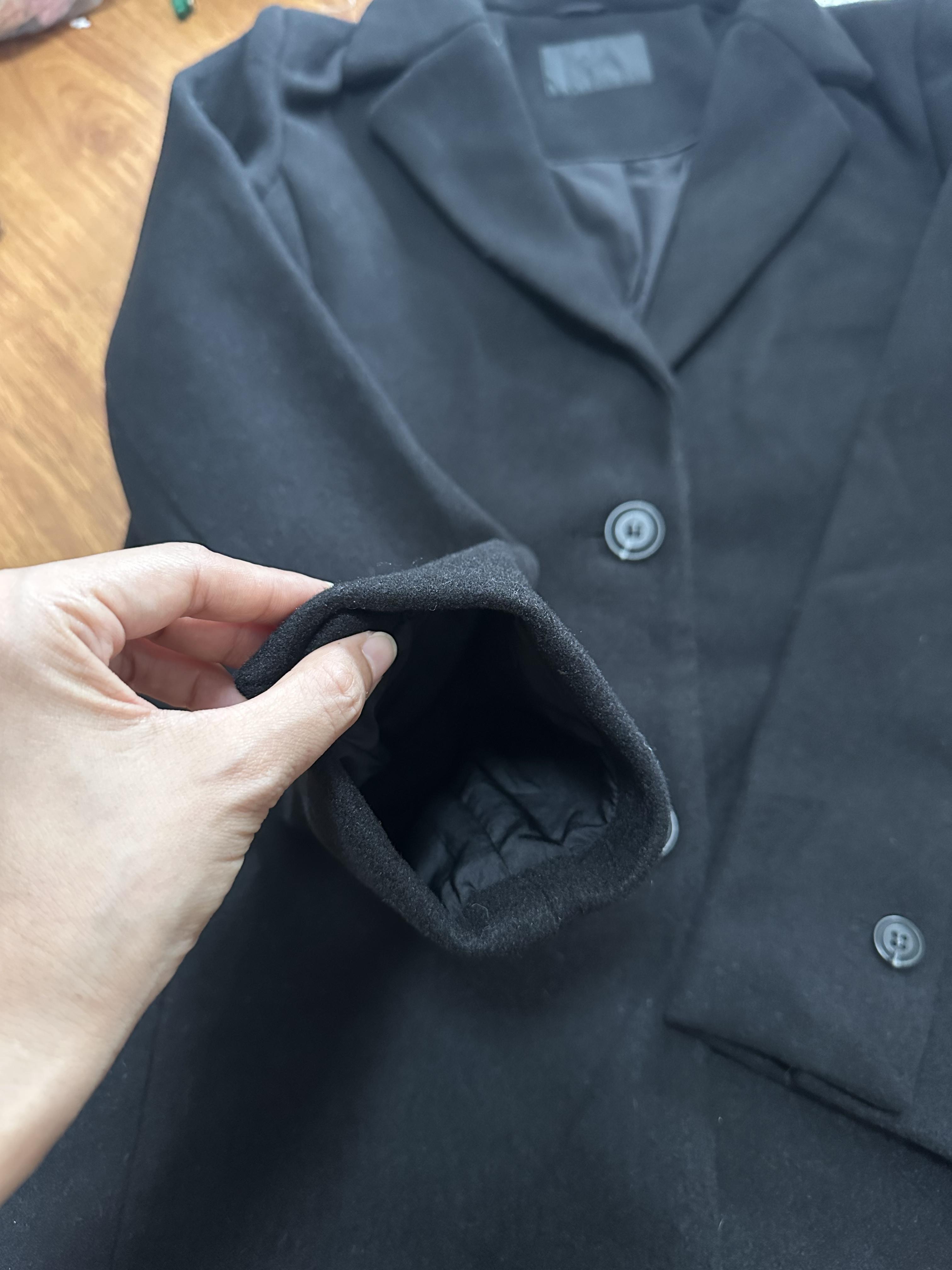 เสื้อโค้ทวูล Trench coat เสื้อโค้ทวูล โค้ทสีดำ แบรนด์ C&A