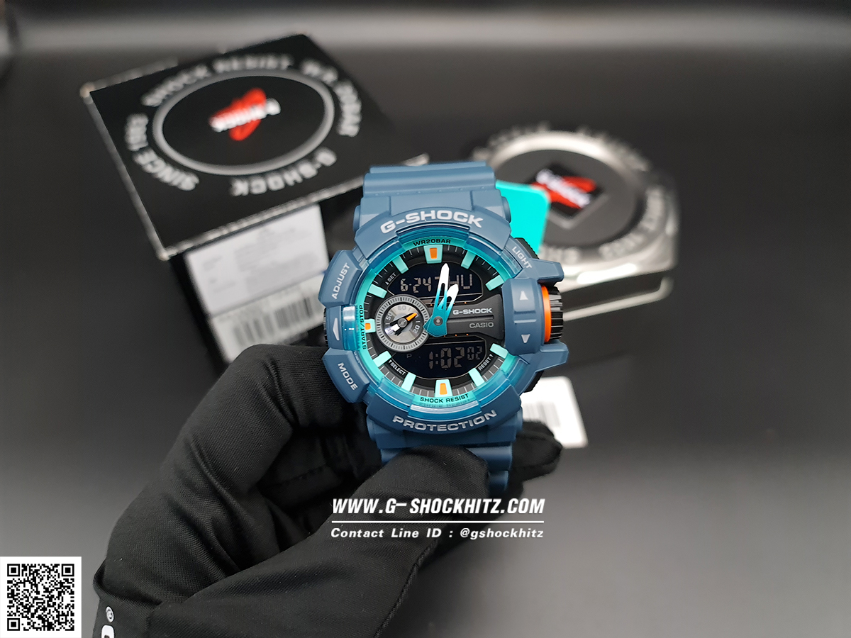 CASIO G-SHOCK นาฬิกาข้อมือ นาฬิกากันน้ำ นาฬิกาของแท้ ประกันศูนย์ CMG 1 ปี รุ่น GA-400CC-2A นาฬิกาสีฟ้า