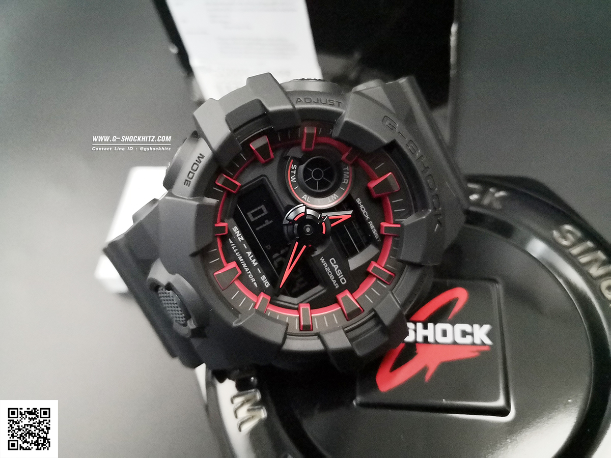 CASIO G-SHOCK นาฬิกาข้อมือ นาฬิกากันน้ำ นาฬิกาของแท้ ประกันศูนย์ CMG 1 ปี รุ่น GA-700SE-1A4 นาฬิกาสีดำ