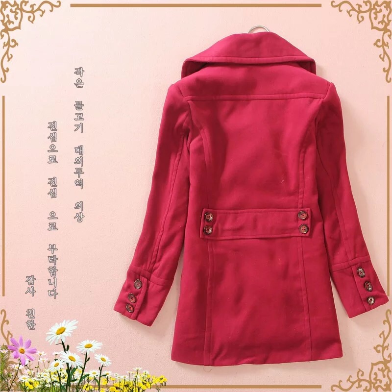 เสื้อคลุม เสื้อกันหนาว แต่งคอปกเก๋ๆ เนื้อผ้าสักหลาดสีแดง แบรนด์ดังASOS จากUK ทรงสวยหรูมากคะ Free Size (M)