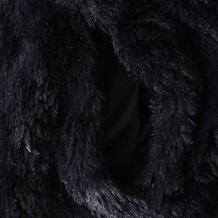 Page เสื้อเฟอร์กันหนาว หมวกฮู้ด เสื้อขน Fluffy coat แบรนด์ page One สำเนา ดำ
