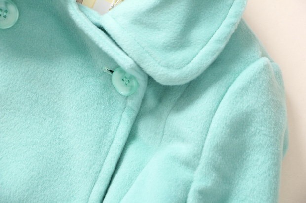เสื้อโค้ทกันหนาว เสื้อกันหนาวสักหลาด เสื้อคลุมโค้ด สักหลาด แต่งกระดุมแถบ สีเหลืองขมิ้น เนื้อผ้าสักหลาดสวยหรู Size S/M/L