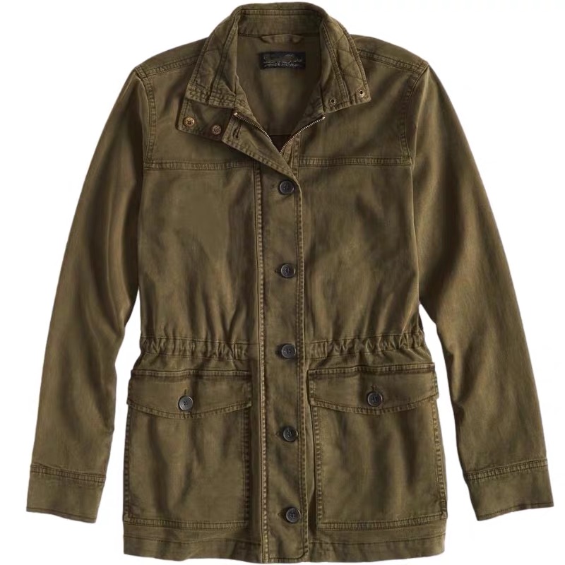 LUCKY BRAND เสื้อนอกเขียวทหาร เสื้อแจ็คเก็ต แนวทหาร แพทเทิน Lucky brandสวย เท่ห์ มาก แบรนด์ In extenso สำเนา เขียว