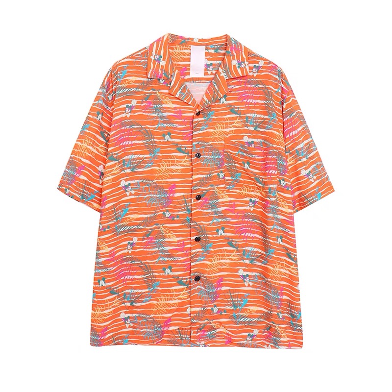 เสื้อเชิ้ต เสื้อฮาวาย มิคกี้ tropical printed Hawaii Mickey DISNEYLAND WALT DISNEY WORLD งานดิสนีย์แท้ MICKEY Halloween Tie-Dye Shirt ▪️เสื้อเชิ๊ต เสื้อฮาวาย มิคกี้ ฮัลโลวีน Mickey (TS404) สำเนา สำเนา สำเนา