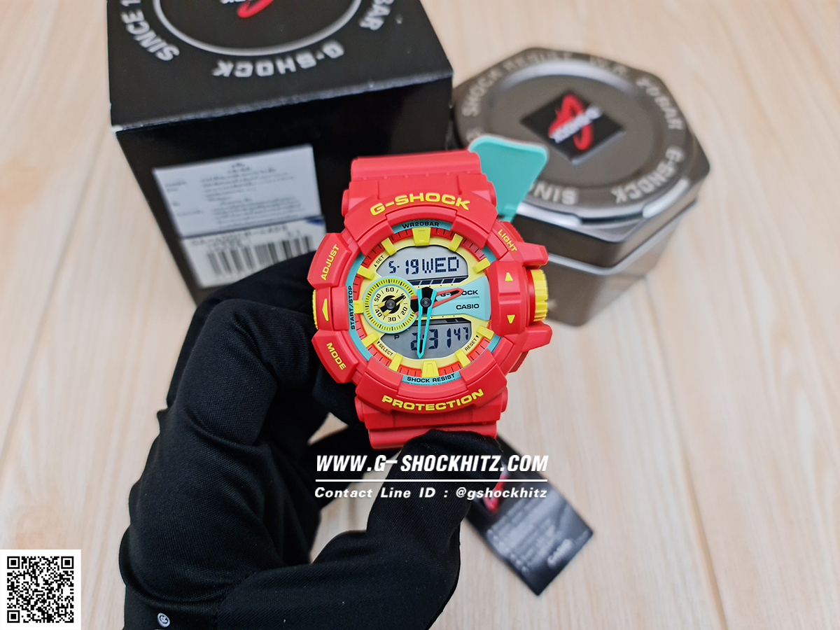 CASIO G-SHOCK นาฬิกาข้อมือ นาฬิกากันน้ำ นาฬิกาของแท้ ประกันศูนย์ CMG 1 ปี รุ่น GA-400CM-4A นาฬิกาสีแดง