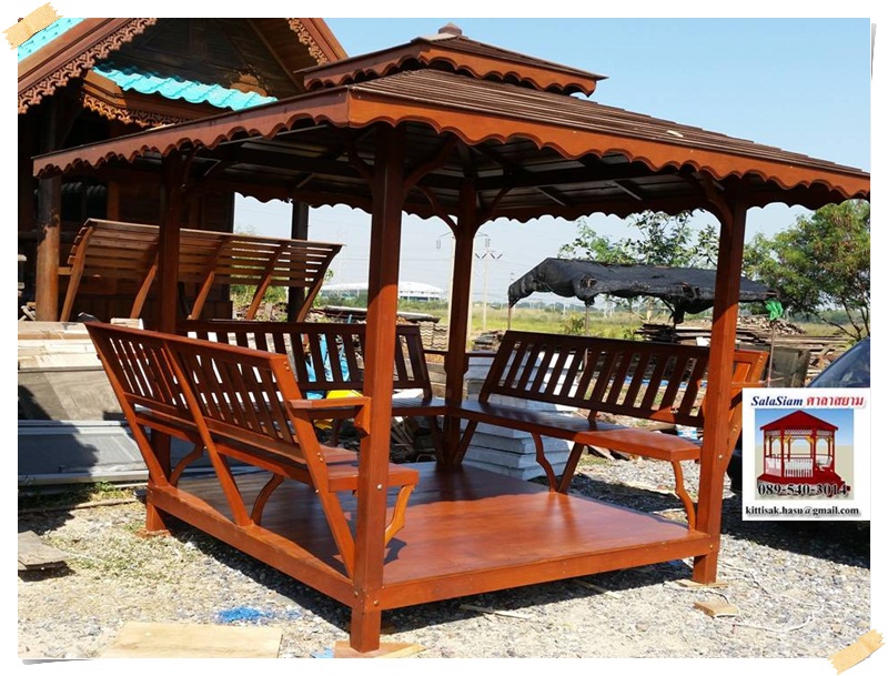 รหัสสินค้า : SL-003 : ศาลาบาหลี เสาเหลี่ยม ขนาด 2 X2 X 3 เมตร