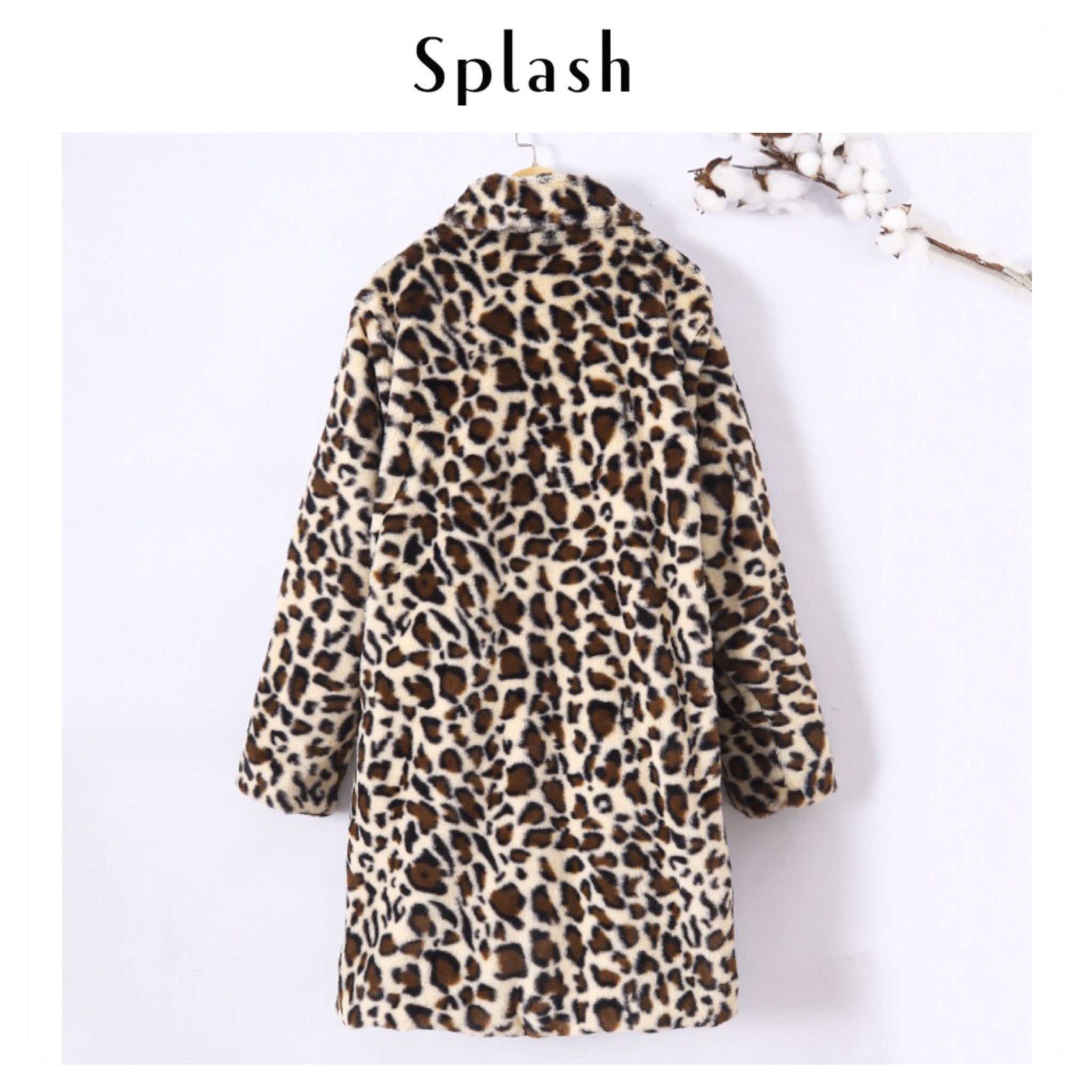 Splash เสื้อโค้ทเฟอร์ ลายเสือ กันหนาว เสื้อขนเฟอร์ ลายเสือ แบรนด์ SPLASH เนื้อขนนุ่มละเอียด นิ่มมากค่ะแบรนด์ สำเนา สำเนา ลายเสือ