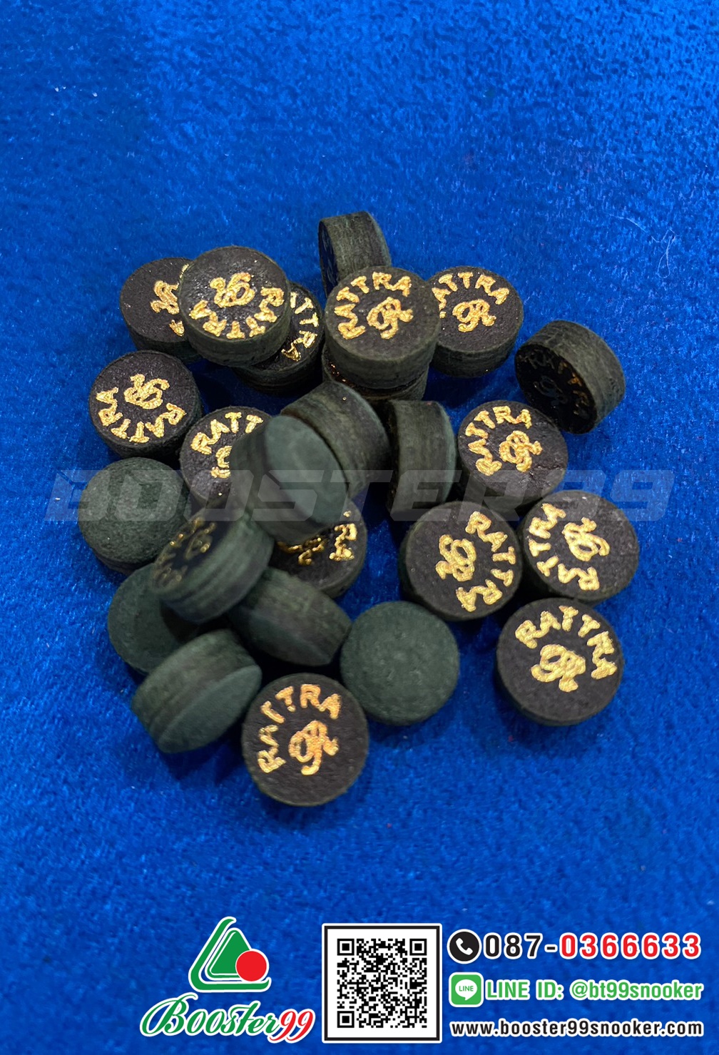 หัวคิว หนังอัด Ratta สีแดง / สีเขียวอมดำ (ราคาต่อ 1 หัว)