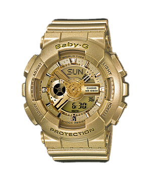 CASIO BABY-G นาฬิกาข้อมือ นาฬิกากันน้ำ นาฬิกาของแท้ ประกันศูนย์ CMG 1 ปี รุ่น BA-111-9A นาฬิกาสีทอง