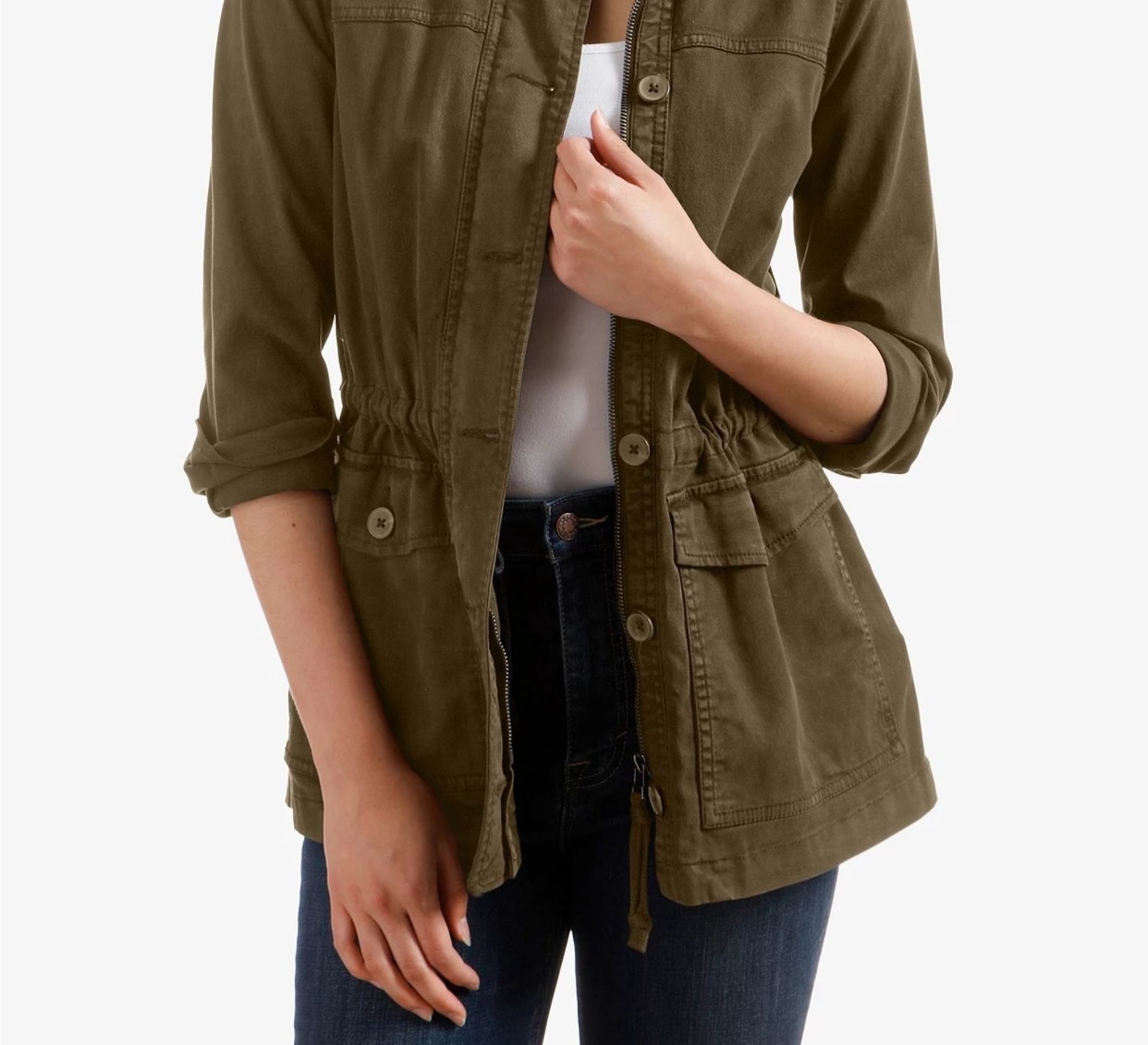 LUCKY BRAND เสื้อนอกเขียวทหาร เสื้อแจ็คเก็ต แนวทหาร แพทเทิน Lucky brandสวย เท่ห์ มาก แบรนด์ In extenso สำเนา เขียว