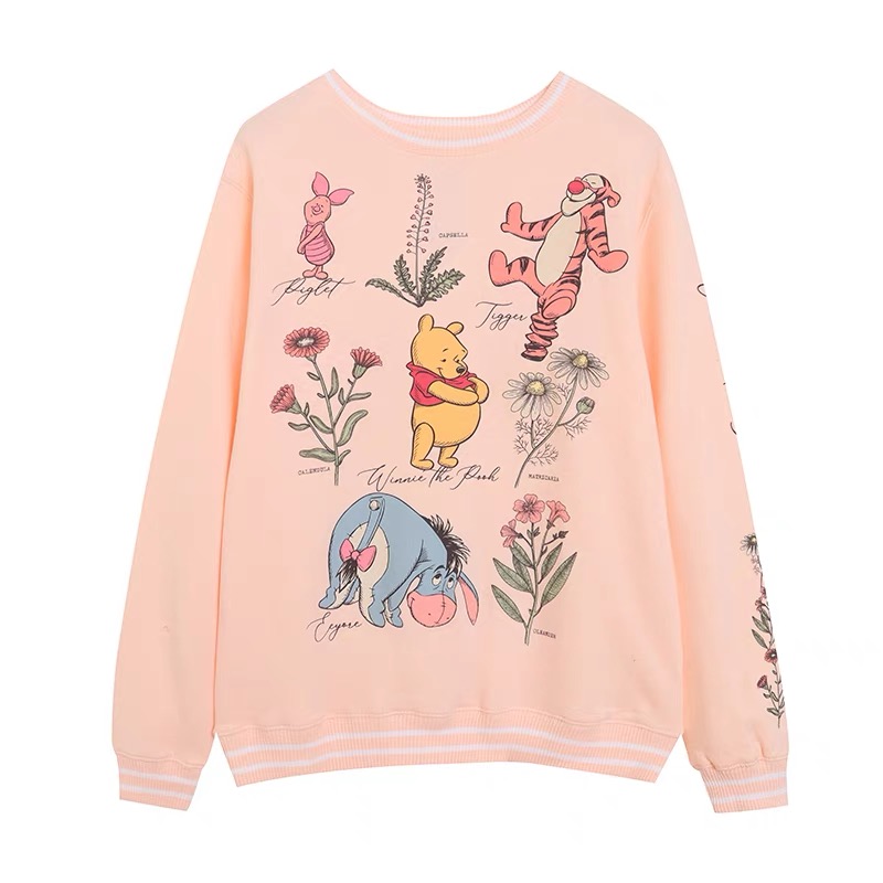 เสื้อฮู้ด วอร์ม สเวตเชิ้ต Disney เสื้อหมีพูห์ Winnie the pooh Vintage แขนยาว สีดำ ลายการ์ตูนมิคกี้ งาน DISNEYงานสวย มาก สำเนา สำเนา สำเนา พีชอ่อน