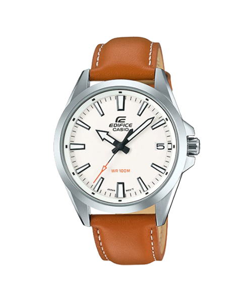 CASIO MID YEAR SALE EDIFICE พร้อมส่ง นาฬิกาข้อมือ นาฬิกากันน้ำ นาฬิกาของแท้ ประกันศูนย์ CMG 1 ปี รุ่น EFV-100L-7A นาฬิกาสีน้ำตาล