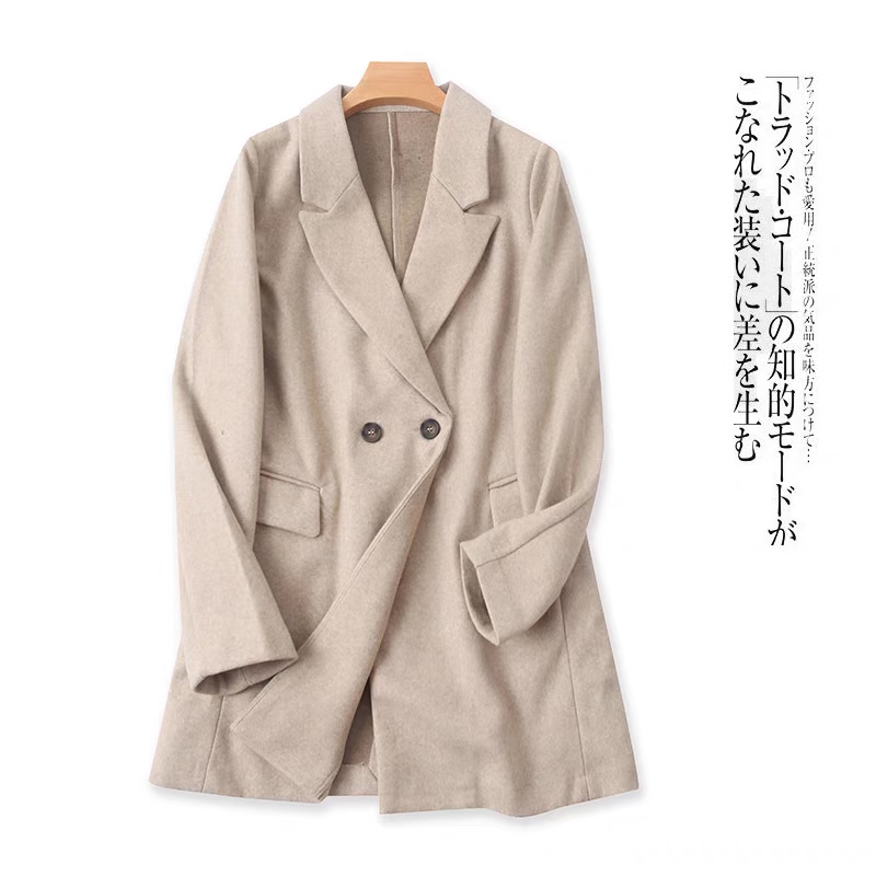 Love tree เสื้อโค้ทกันหนาว เสื้อกันหนาว overcoat โค้ทวูล สีนู้ดเบจ โค้ทขน สีครีมเบจ แบรนด์ LOVE TREE เบจ