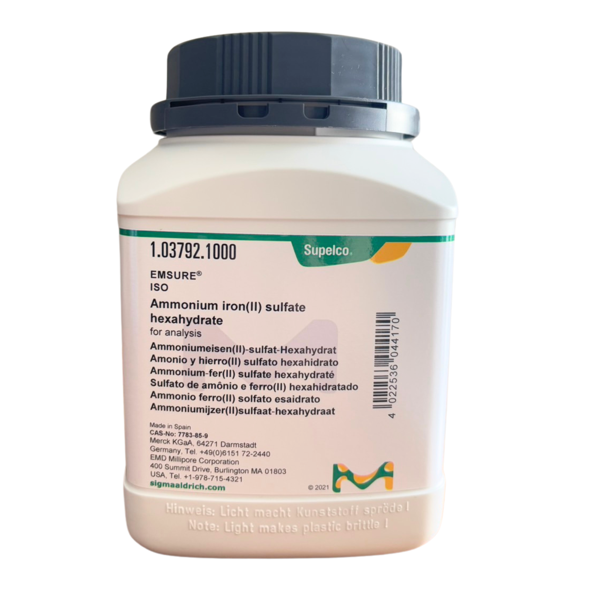 Ammonium Iron(II) Sulfate Hexahydrate, 1Kg Merck®