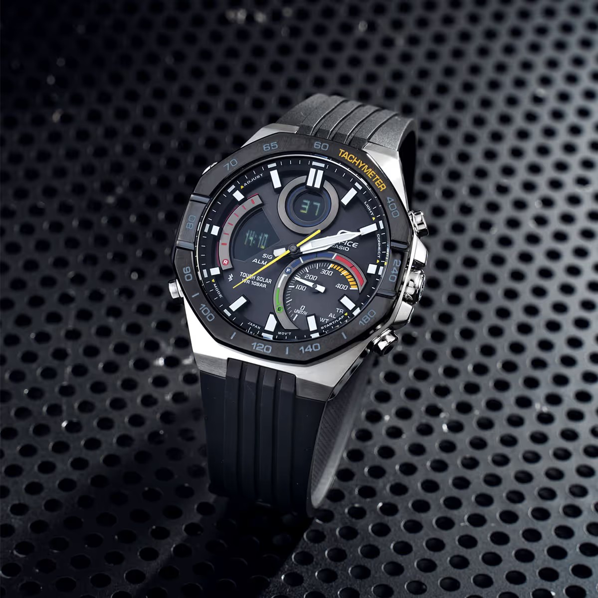 CASIO MID YEAR SALE EDIFICE นาฬิกาข้อมือ นาฬิกากันน้ำ นาฬิกาของแท้ ประกันศูนย์ CMG 1 ปี รุ่น ECB-950MP-1A นาฬิกาสีดำ