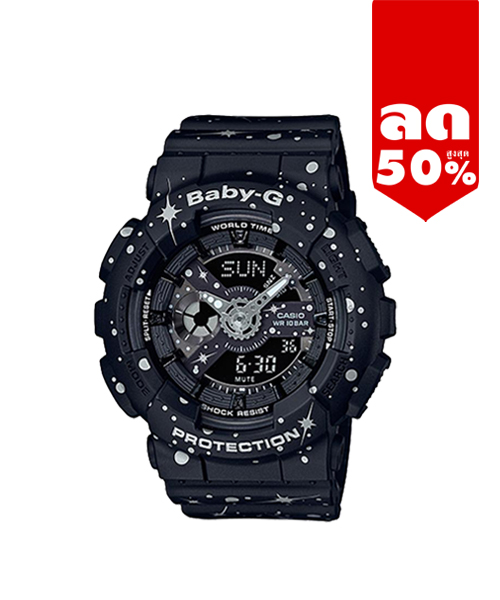 CASIO BABY-G นาฬิกาข้อมือ นาฬิกากันน้ำ นาฬิกาของแท้ ประกันศูนย์ CMG 1 ปี รุ่น BA-110ST-1A นาฬิกาสีดำ
