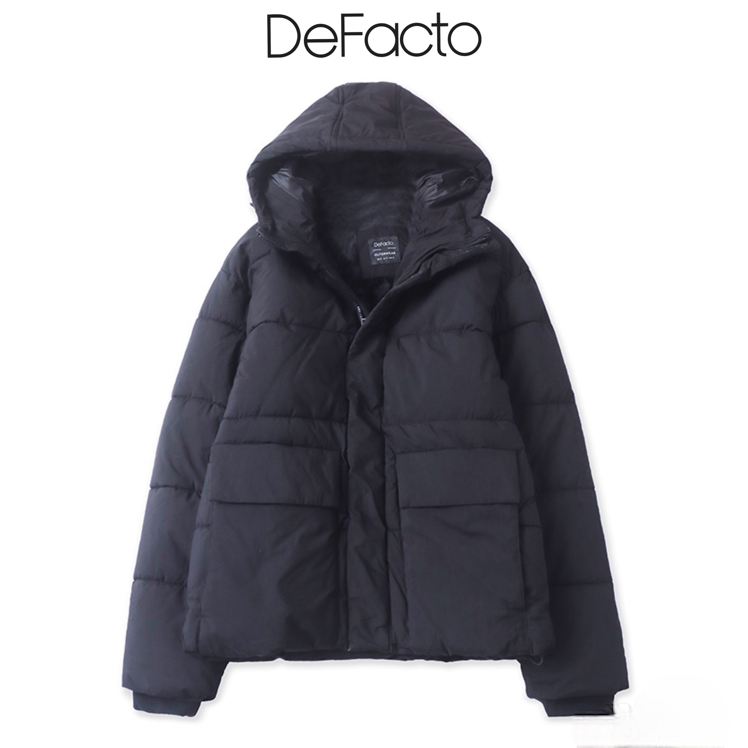 เสื้อกันหนาว บุนวมอุ่น แต่งเฟอร์ ฮู้ด แบรนด์ DEFACTO ไล่เฉดสี สำเนา นู้ด