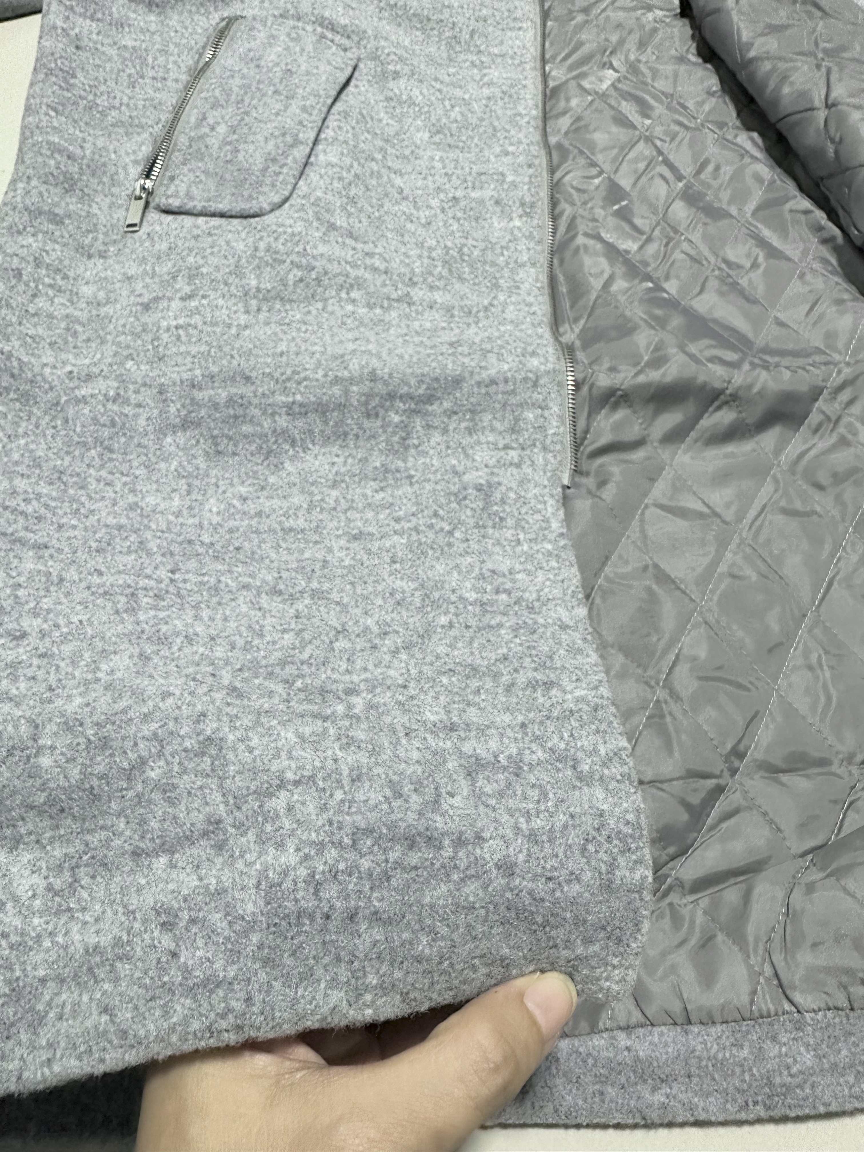 เสื้อโค้ทวูล เสื้อโค้ท โค้ทสักหลาดวูลสีเทา แบรนด์ code memo