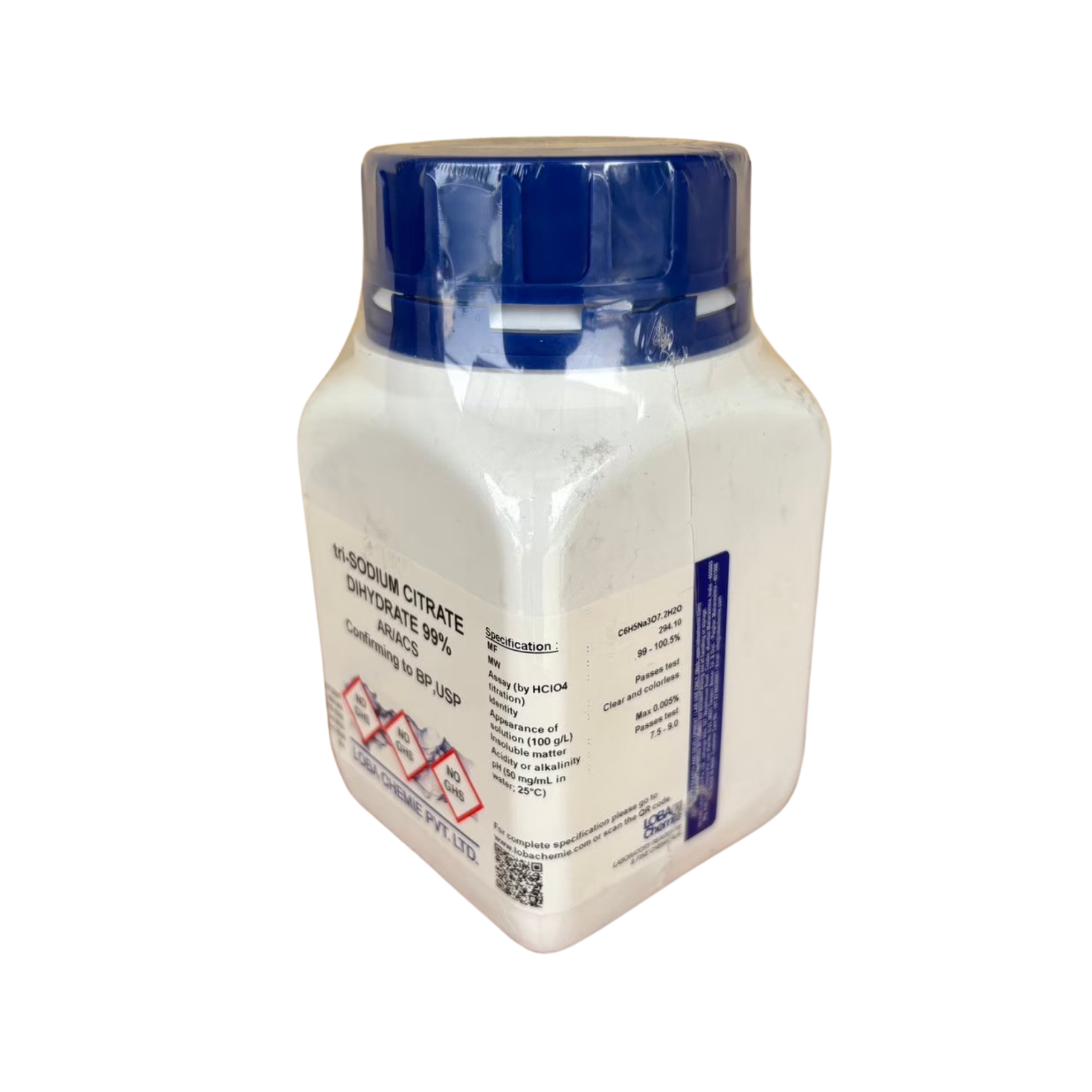 tri-Sodium Citrate Dihydrate 99%, AR/ACS 500 g. Loba Chemie™