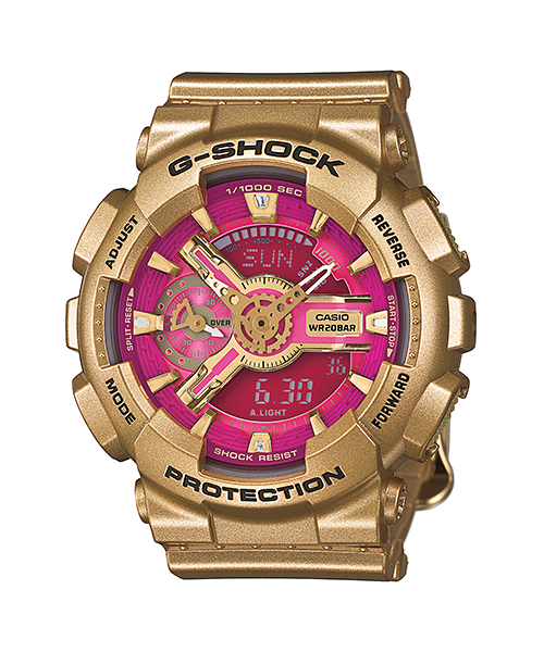 CASIO G-SHOCK นาฬิกาข้อมือ นาฬิกากันน้ำ นาฬิกาของแท้ ประกันศูนย์ CMG 1 ปี รุ่น GMA-S110GD-4A1 นาฬิกาสีทอง