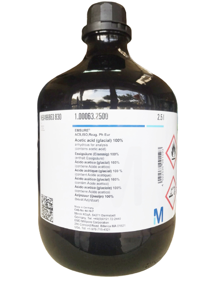 Acetic Acid (glacial) 100%, AR 2.5 L Merck®
