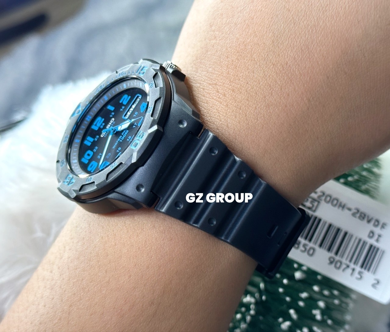 CASIO นาฬิกาคาสิโอ นาฬิกาข้อมือ นาฬิกากันน้ำ นาฬิกาของแท้ ประกันศูนย์ CMG 1 ปี รุ่น MRW-200H-2B นาฬิกาสีดำ