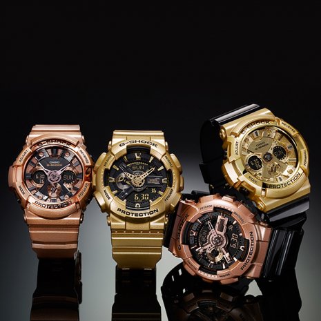CASIO G-SHOCK นาฬิกาข้อมือ นาฬิกากันน้ำ นาฬิกาของแท้ ประกันศูนย์ CMG 1 ปี รุ่น GA-110GD-9B นาฬิกาสีทอง