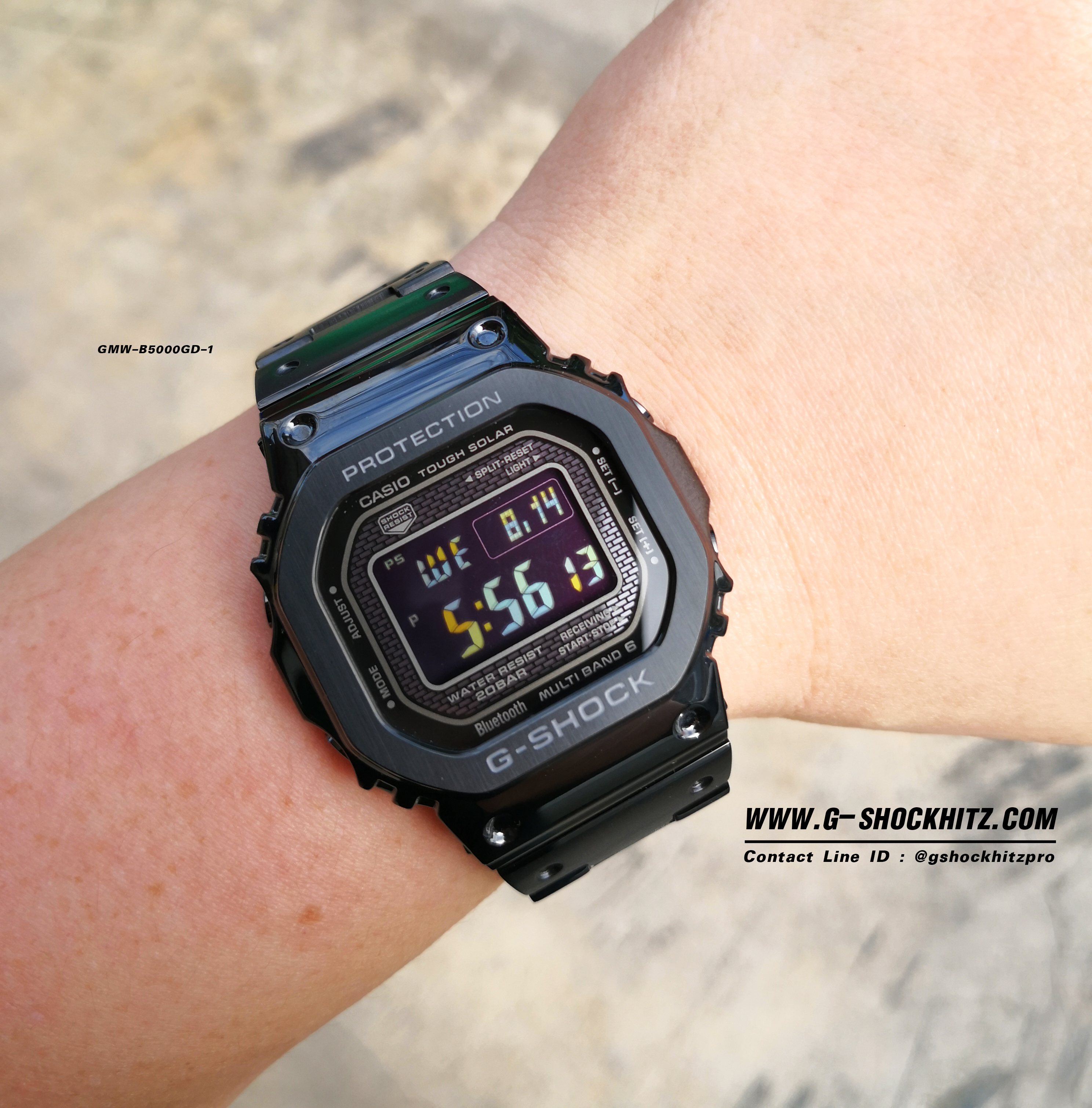 CASIO MID YEAR SALE G-SHOCK พร้อมส่ง นาฬิกาข้อมือ นาฬิกากันน้ำ นาฬิกาของแท้ ประกันศูนย์ CMG 1 ปี รุ่น GMW-B5000GD-1 นาฬิกาสีดำ