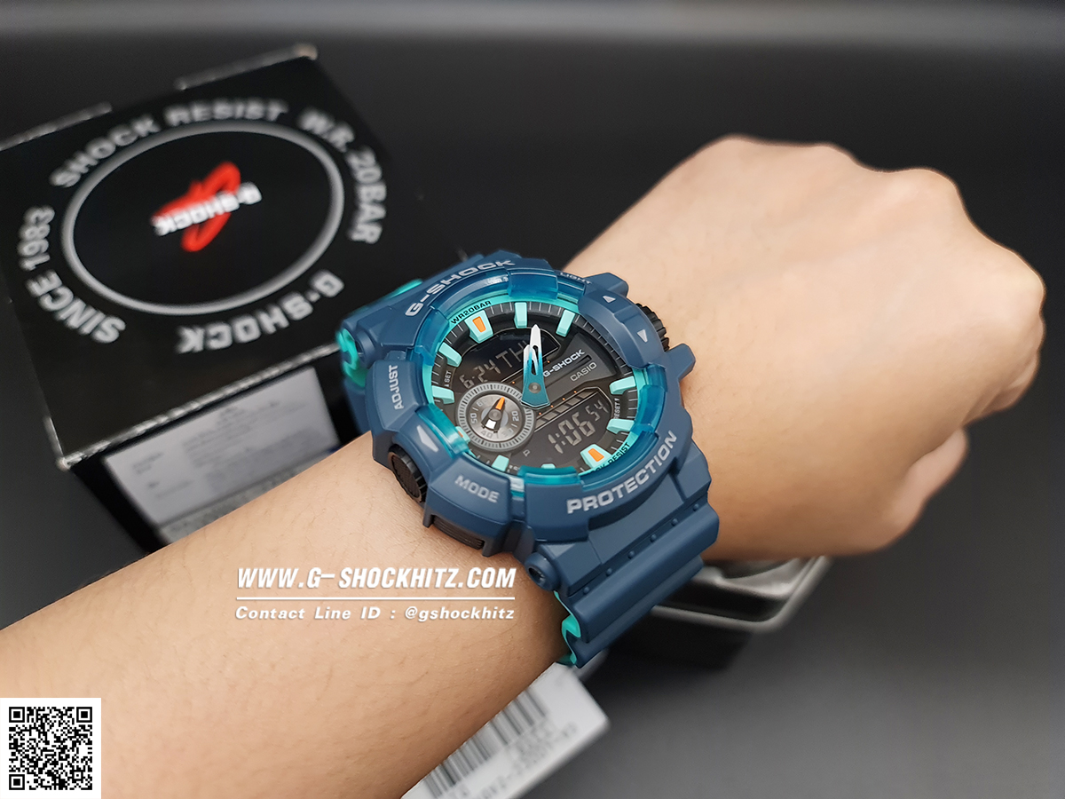 CASIO G-SHOCK นาฬิกาข้อมือ นาฬิกากันน้ำ นาฬิกาของแท้ ประกันศูนย์ CMG 1 ปี รุ่น GA-400CC-2A นาฬิกาสีฟ้า