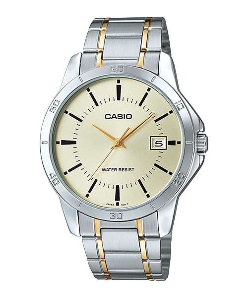 CASIO นาฬิกาคาสิโอ นาฬิกาข้อมือ นาฬิกากันน้ำ นาฬิกาของแท้ ประกันศูนย์ CMG 1 ปี รุ่น MTP-V004SG-9A นาฬิกาสีเงิน