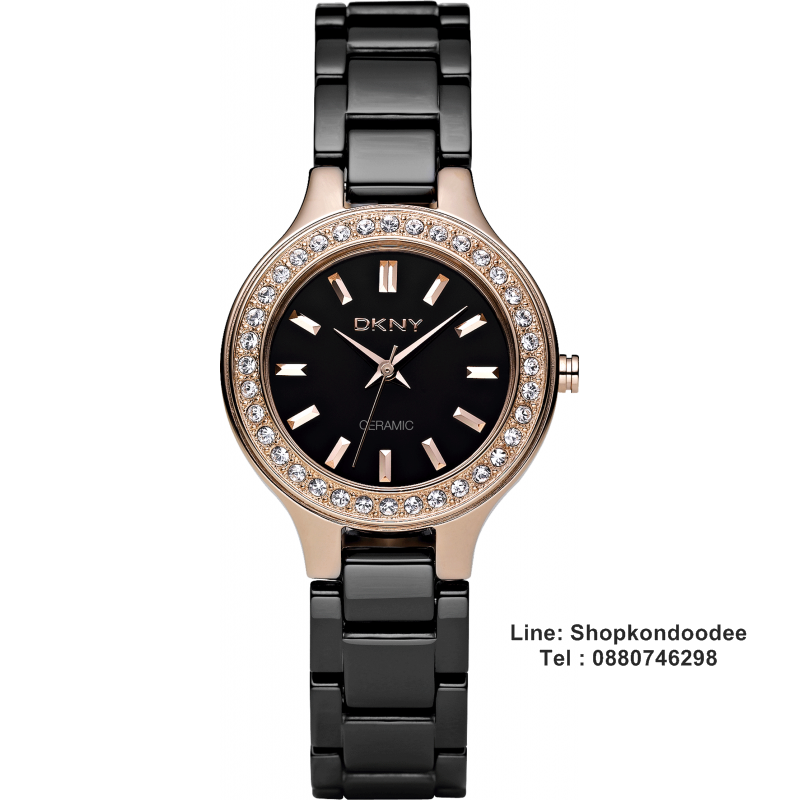 DKNY Ladies Watch NY4981 with Black Dial and Black Ceramic Strap