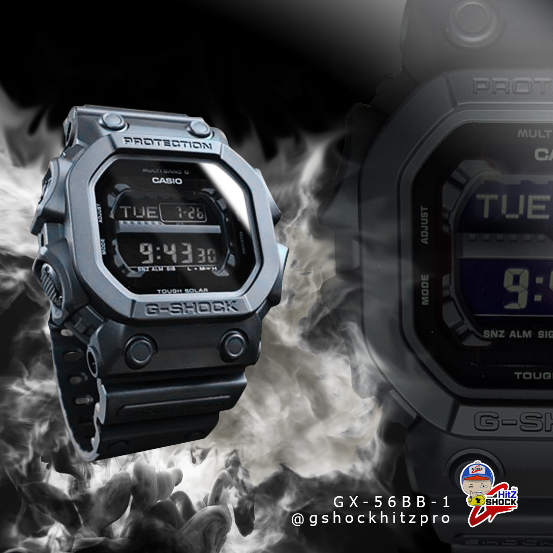 CASIO G-SHOCK นาฬิกาข้อมือ นาฬิกากันน้ำ นาฬิกาของแท้ ประกันศูนย์ CMG 1 ปี รุ่น GWX-56BB-1J นาฬิกาสีดำ