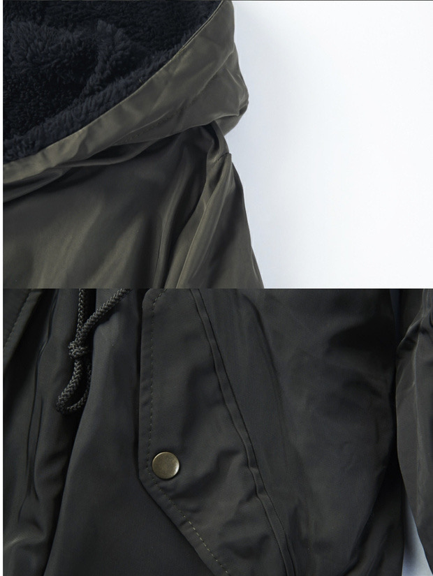 เสื้อโค้ทฮู้ดกันหนาว เสื้อปาร์กา parka แต่งเฟอร์ ดำ