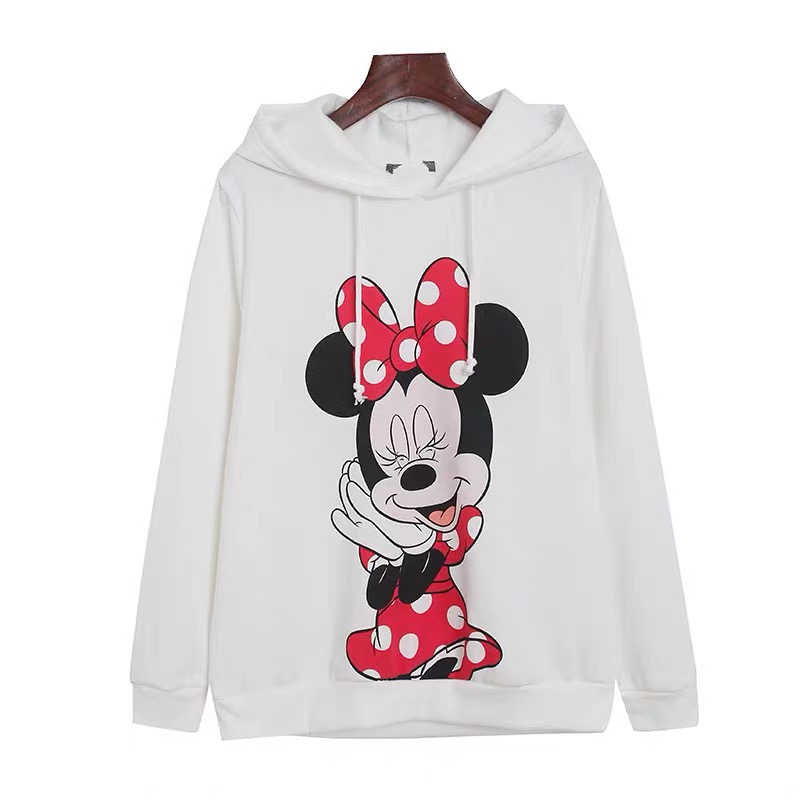 เสื้อวอร์ม ฮู้ด สเวตเตอร์ Disney เสื้อมินนี่ แขนยาว สีขาว ลายการ์ตูน MINNIEงานสวย มากคะ สำเนา ขาว