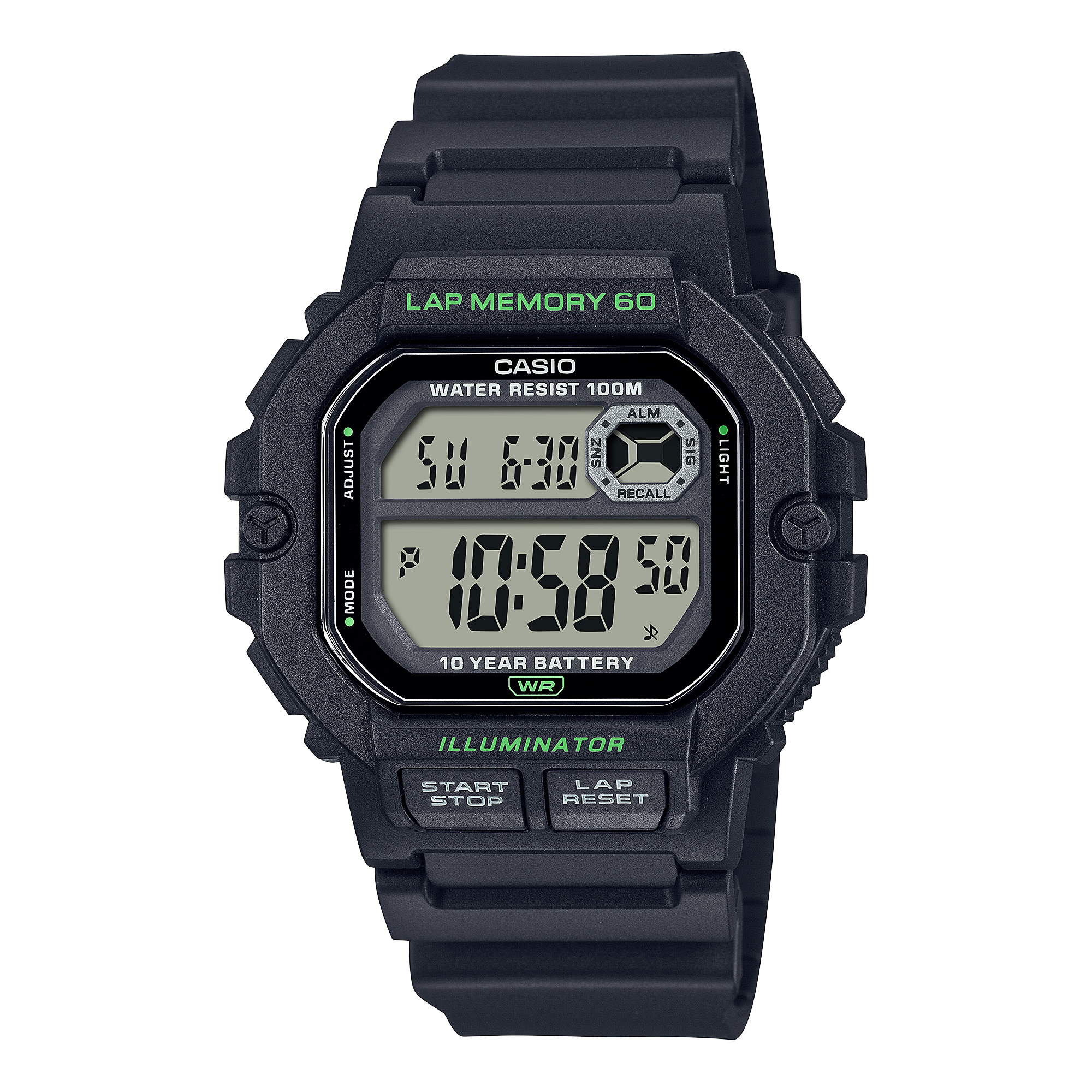 CASIO MID YEAR SALE นาฬิกาคาสิโอ นาฬิกาข้อมือ นาฬิกากันน้ำ นาฬิกาของแท้ ประกันศูนย์ CMG 1 ปี รุ่น WS-1400H-1A นาฬิกาสีดำ