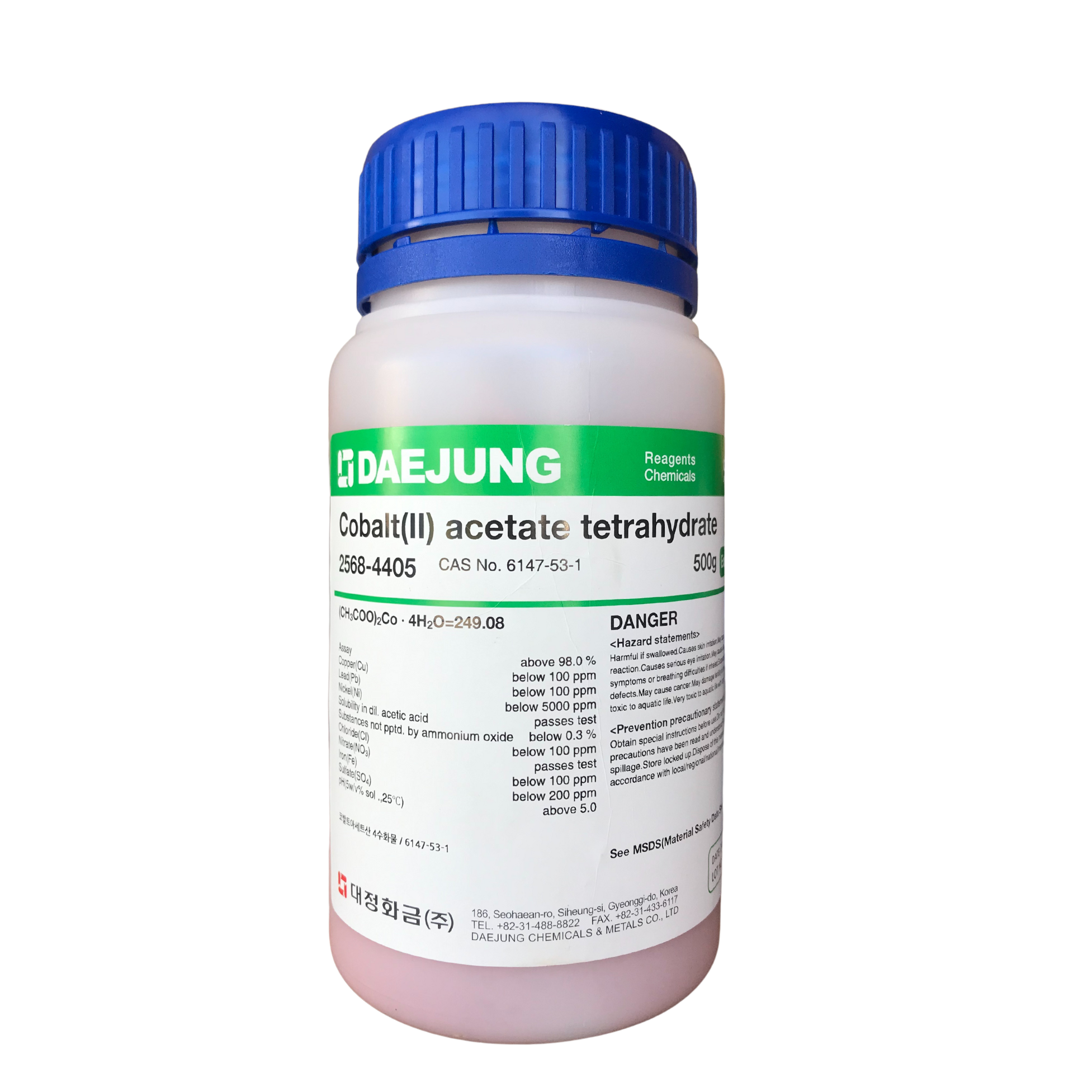 Cobalt(II) Acetate Tetrahydrate, Extra Pure 500g. Daejung™