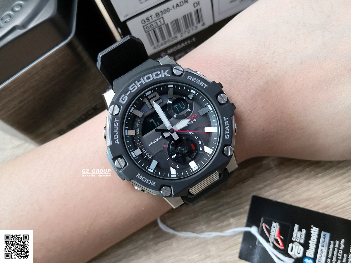 CASIO MID YEAR SALE G-SHOCK พร้อมส่ง นาฬิกาข้อมือ นาฬิกากันน้ำ นาฬิกาของแท้ ประกันศูนย์ CMG 1 ปี รุ่น GST-B300-1A นาฬิกาสีดำ