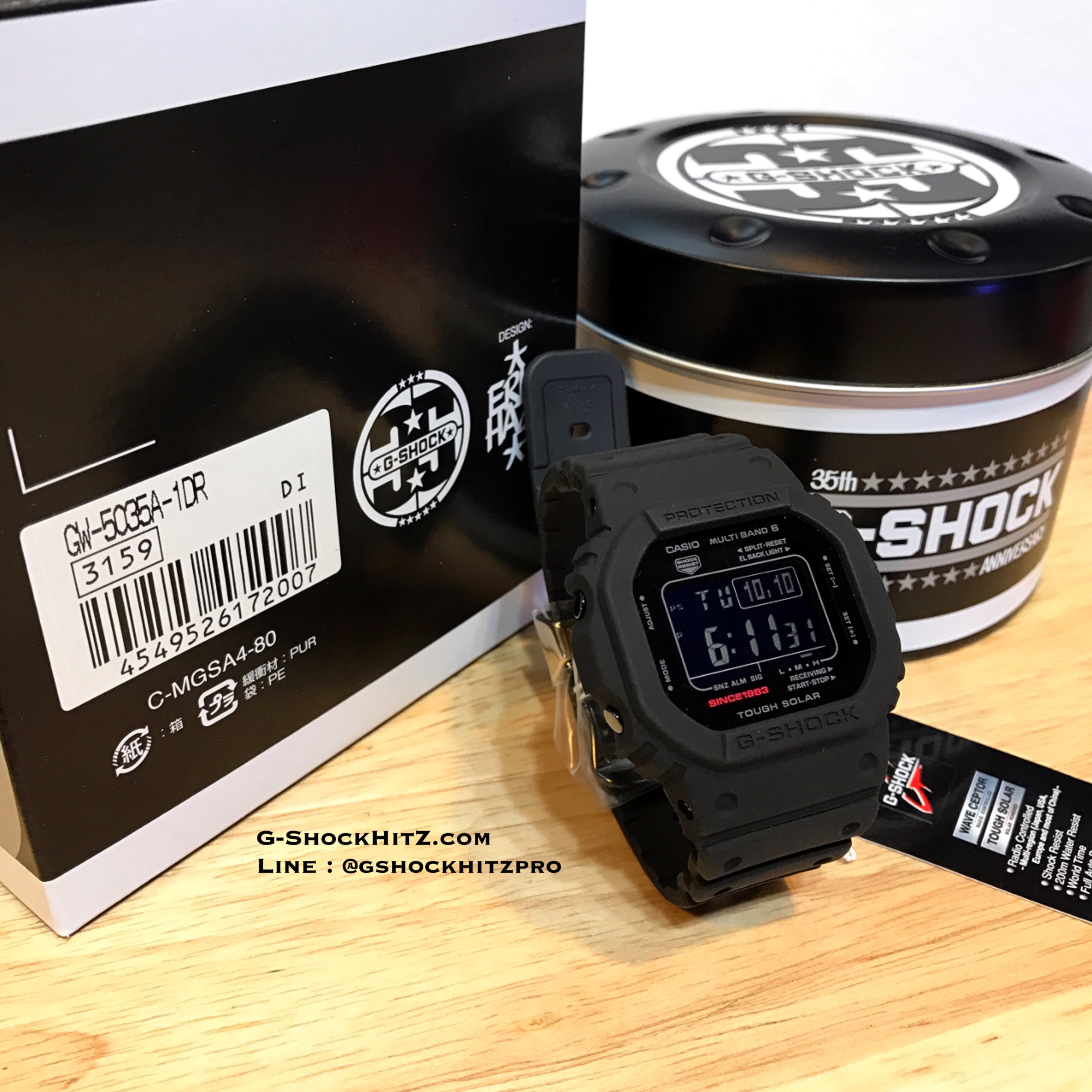 CASIO G-SHOCK นาฬิกาข้อมือ นาฬิกากันน้ำ นาฬิกาของแท้ ประกันศูนย์ CMG 1 ปี รุ่น GW-5035A-1A นาฬิกาสีดำ