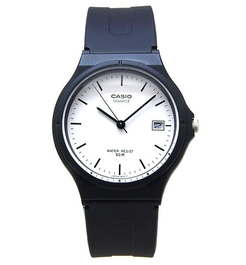 CASIO นาฬิกาคาสิโอ นาฬิกาข้อมือ นาฬิกากันน้ำ นาฬิกาของแท้ ประกันศูนย์ CMG 1 ปี รุ่น MW-59-7E นาฬิกาสีดำ