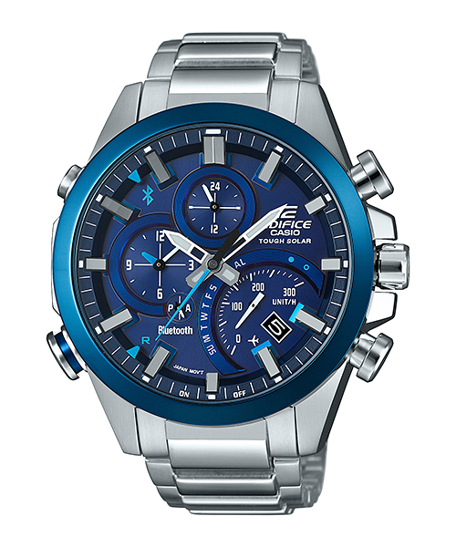 CASIO EDIFICE นาฬิกาข้อมือ นาฬิกากันน้ำ นาฬิกาของแท้ ประกันศูนย์ CMG 1 ปี รุ่น EQB-500DB-2A นาฬิกาสีเงิน