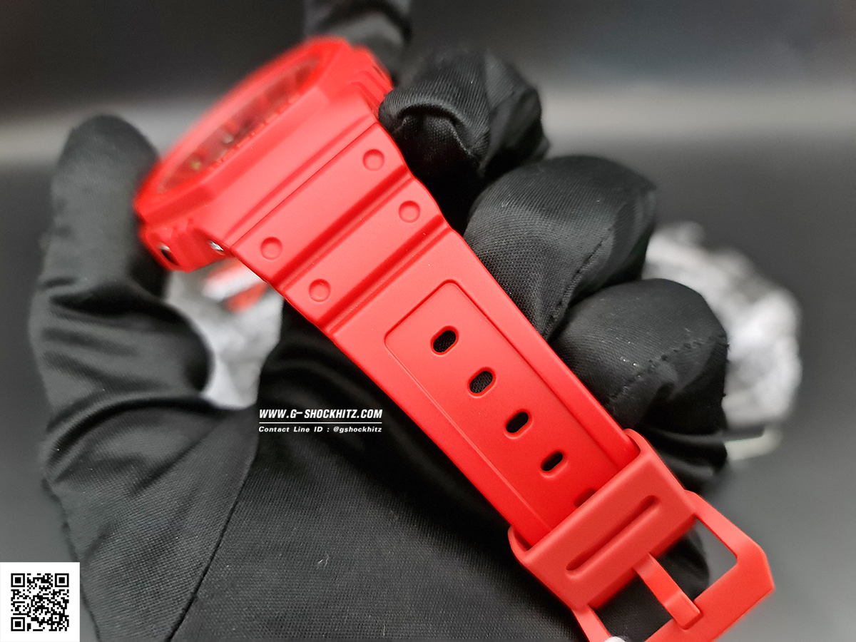 CASIO MID YEAR SALE G-SHOCK นาฬิกาข้อมือ นาฬิกากันน้ำ นาฬิกาของแท้ ประกันศูนย์ CMG 1 ปี รุ่น GA-2100-4A นาฬิกาสีแดง