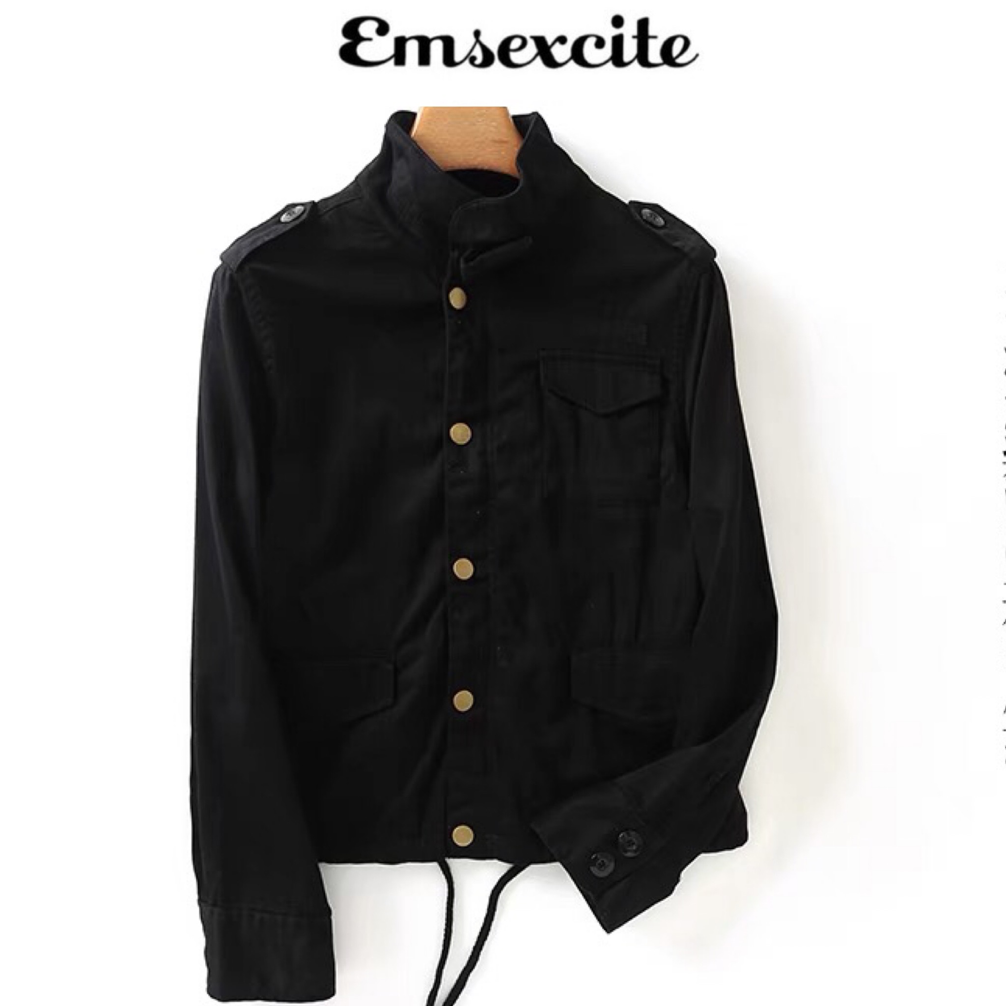 Emsexcite เสื้อทหาร เสื้อฮู้ดเขียวทหาร เสื้อนอกแนวทหาร แพทเทินสวย เท่ห์มาก แบรน์EMSEXCITE (JAPAN)คะ เขียว