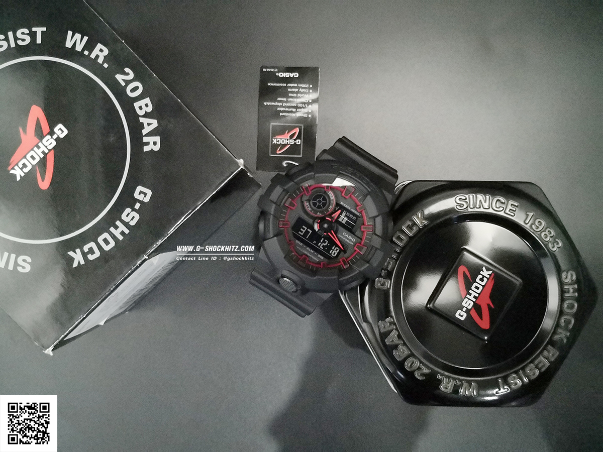 CASIO G-SHOCK นาฬิกาข้อมือ นาฬิกากันน้ำ นาฬิกาของแท้ ประกันศูนย์ CMG 1 ปี รุ่น GA-700SE-1A4 นาฬิกาสีดำ