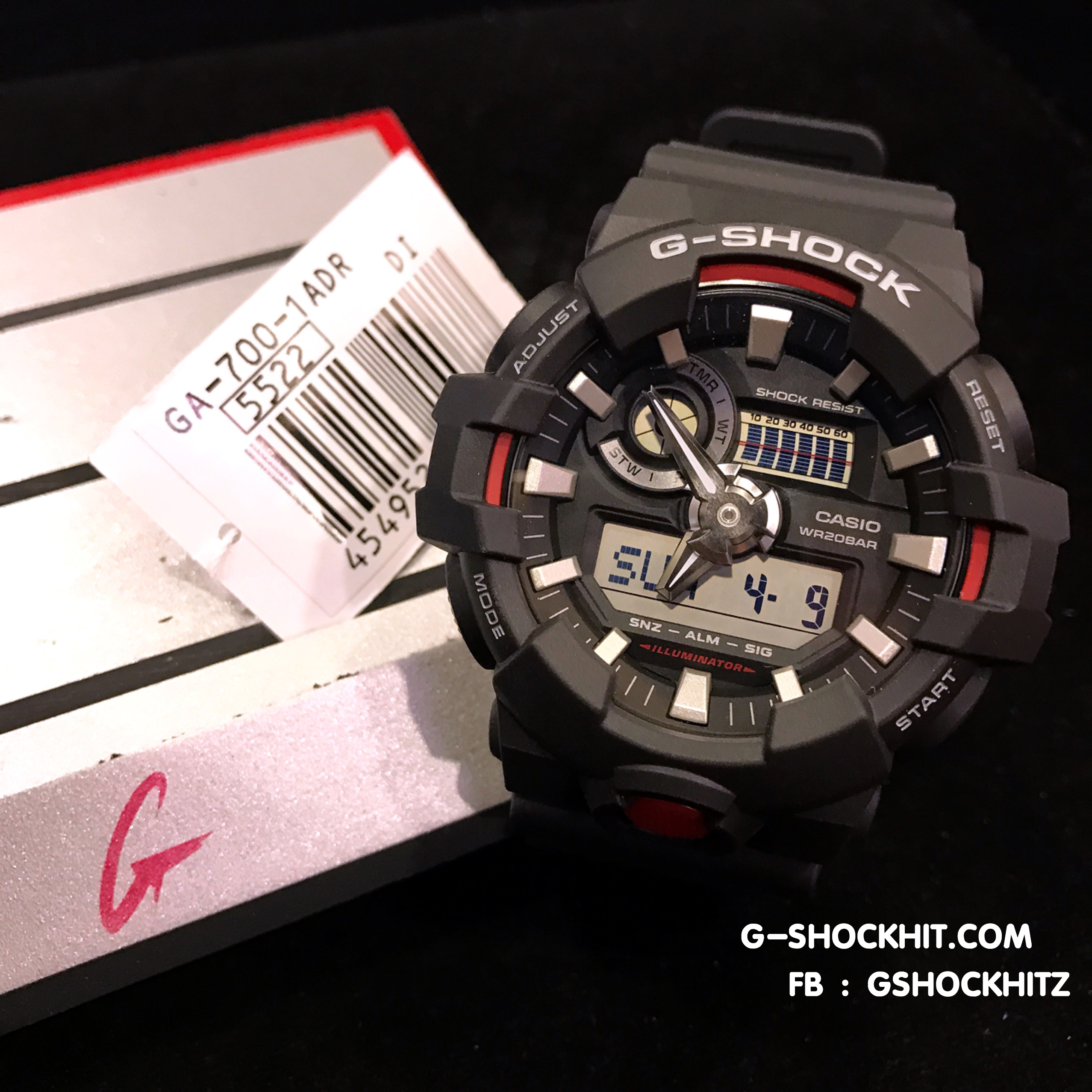 CASIO MID YEAR SALE G-SHOCK นาฬิกาข้อมือ นาฬิกากันน้ำ นาฬิกาของแท้ ประกันศูนย์ CMG 1 ปี รุ่น GA-700-1A นาฬิกาสีดำ