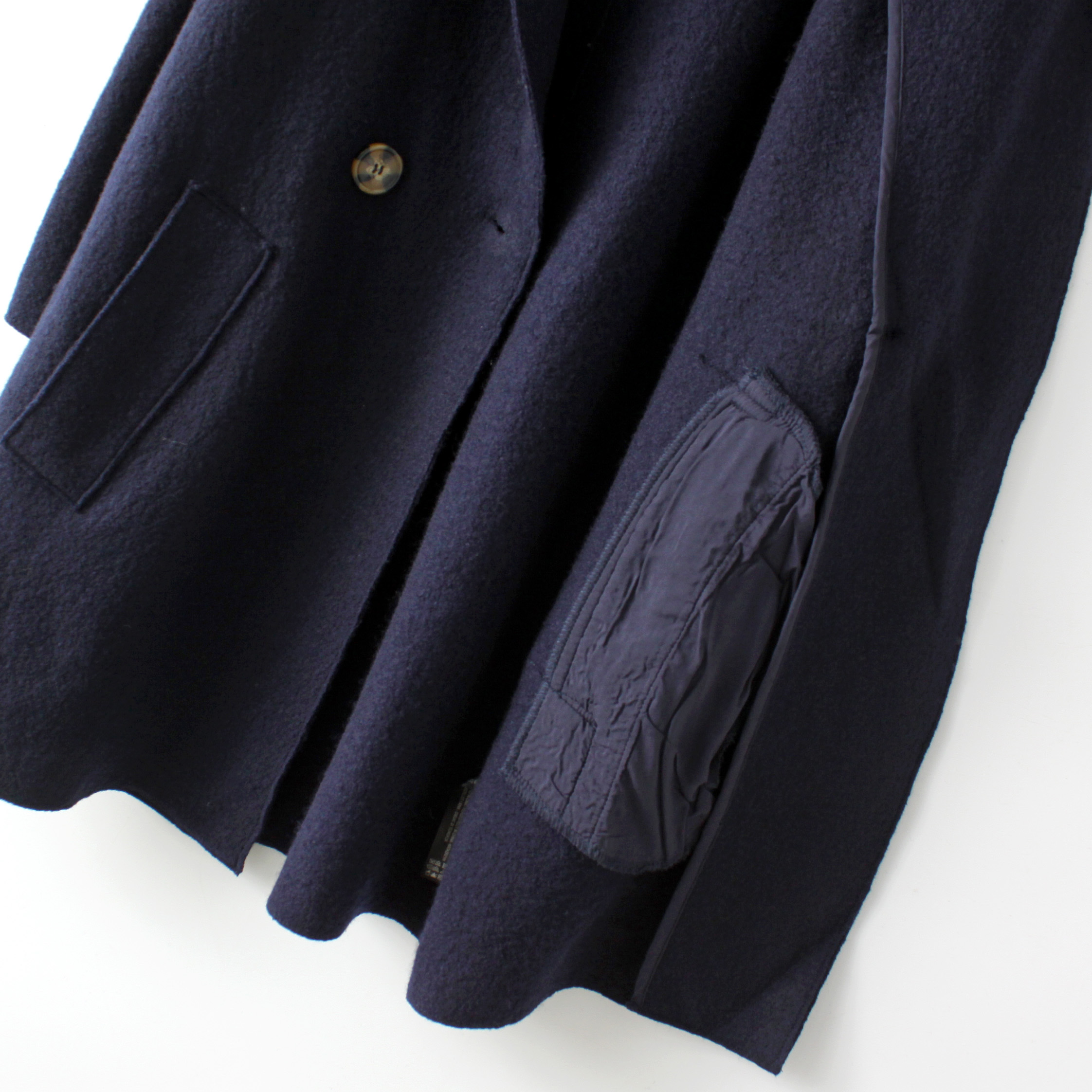 Zara เสื้อโค้ท เสื้อกันหนาว เนื้อผ้าสักหลาดวูล สีน้ำเงินกรม แบรนด์zara